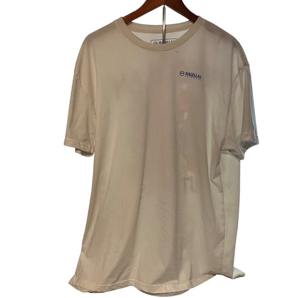 Magellan Outdoors Guitar Graphic T-Shirt Cream White Women's 2XL XXL
